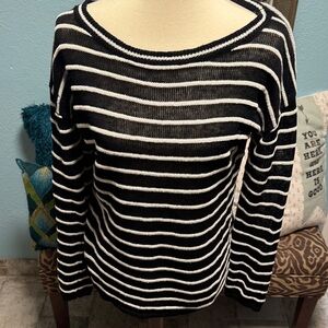 Alice + Olivia Black and White Striped Sweater